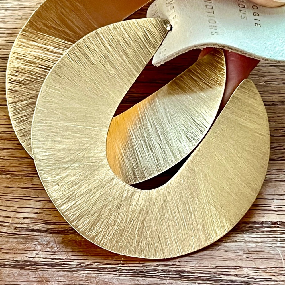 NWT Anthropologie Textured Hoop Statement Earrings - Picture 14 of 16